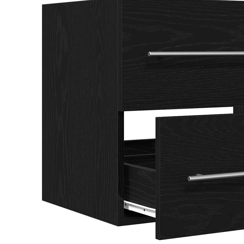 Bathroom sink cabinet black oak engineered wood