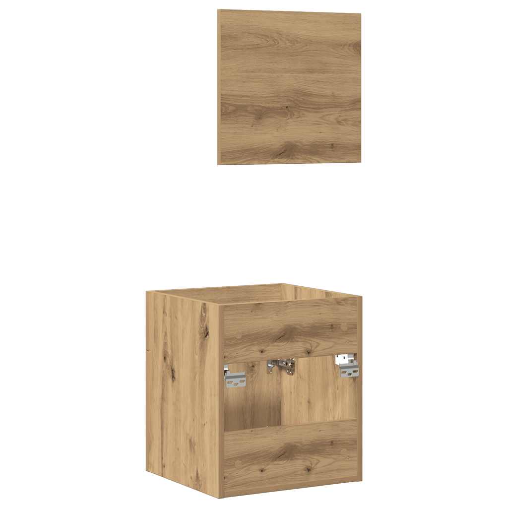 Bathroom furniture set, 2 pieces, handcrafted oak, processed wood