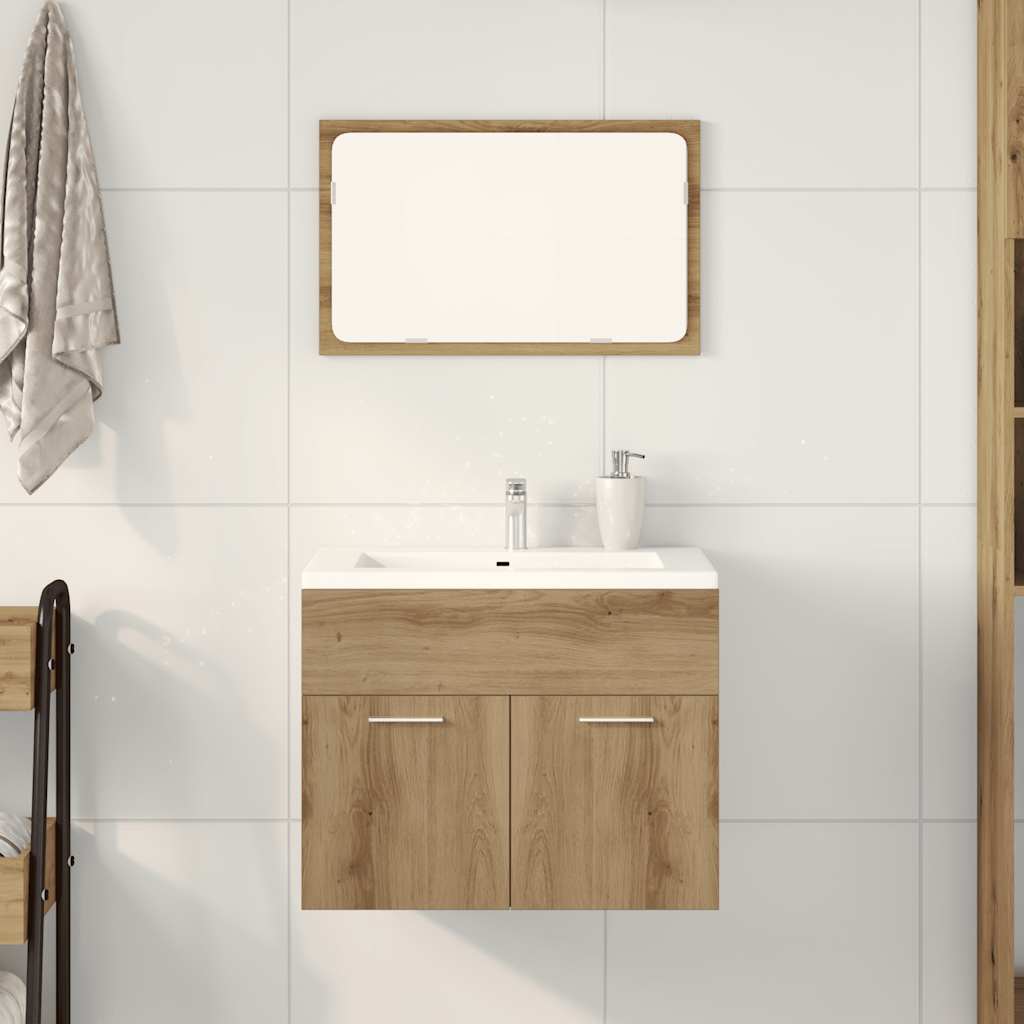 Bathroom furniture set, 2 pieces, handcrafted oak, processed wood