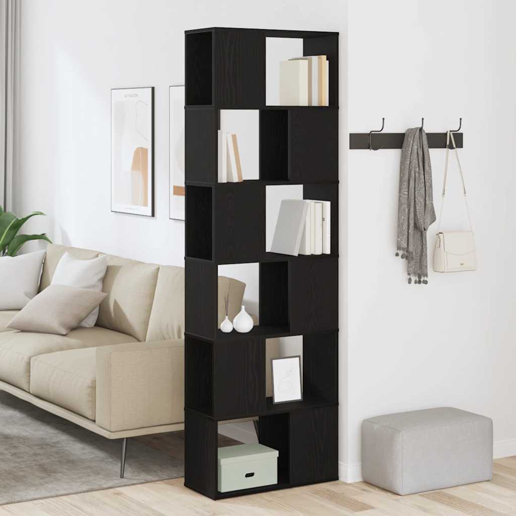 Bookcase/Room divider Black oak 60x24x186 cm