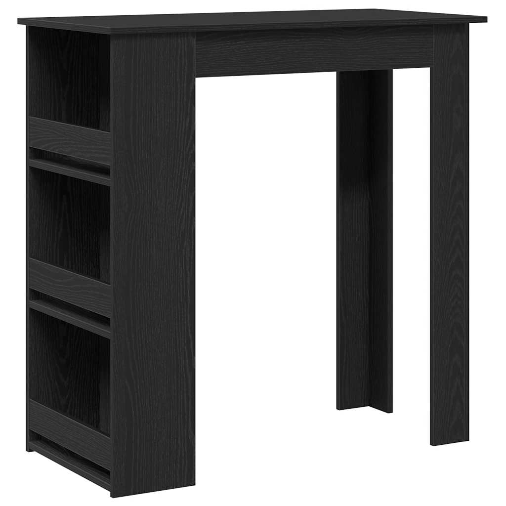 Masa de bar cu suport depozitare Stejar negru 102x50x103,5 cm