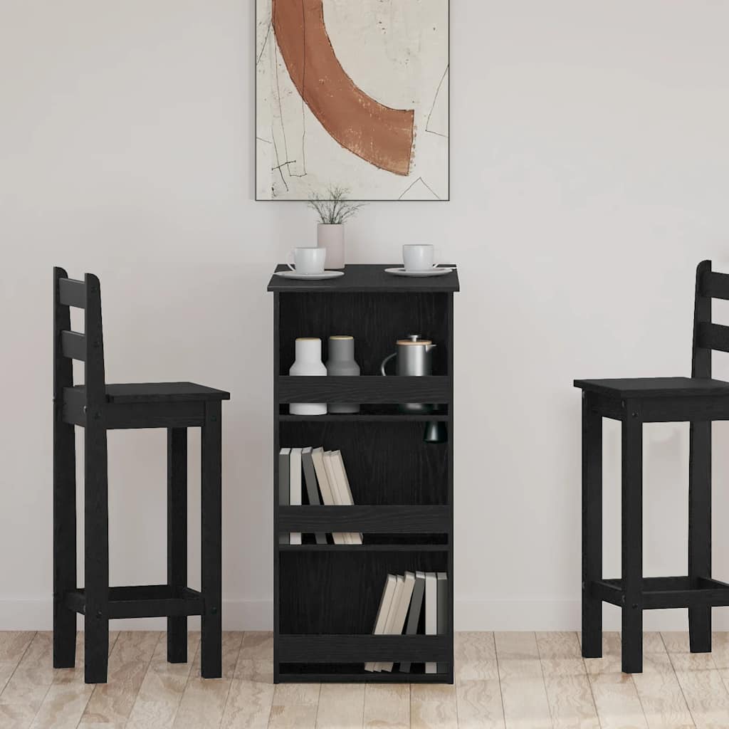 Bar table with storage stand Black oak 102x50x103.5 cm