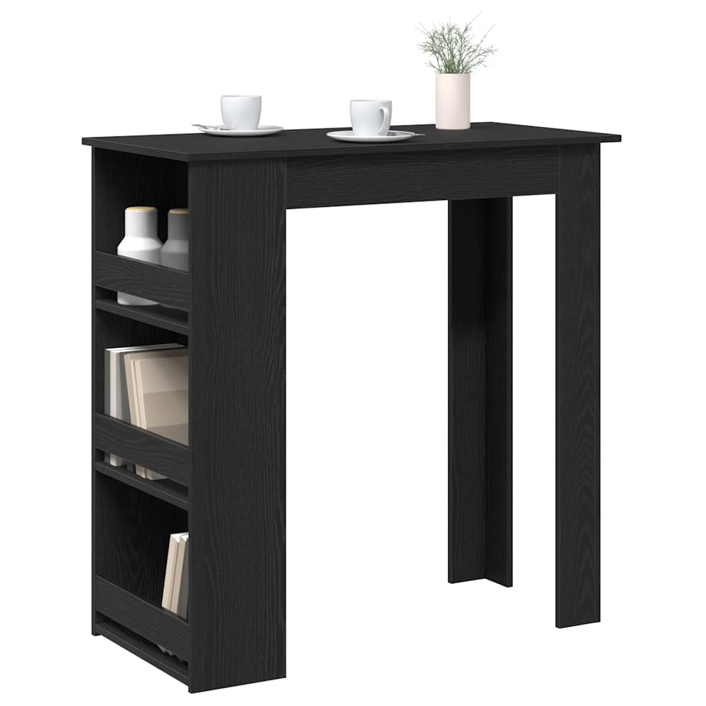 Bar table with storage stand Black oak 102x50x103.5 cm