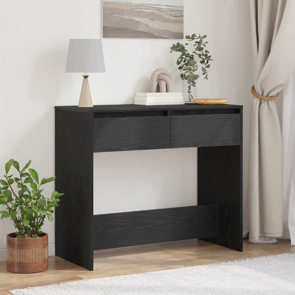 Console Black Oak 89x41x76.5 cm Processed wood