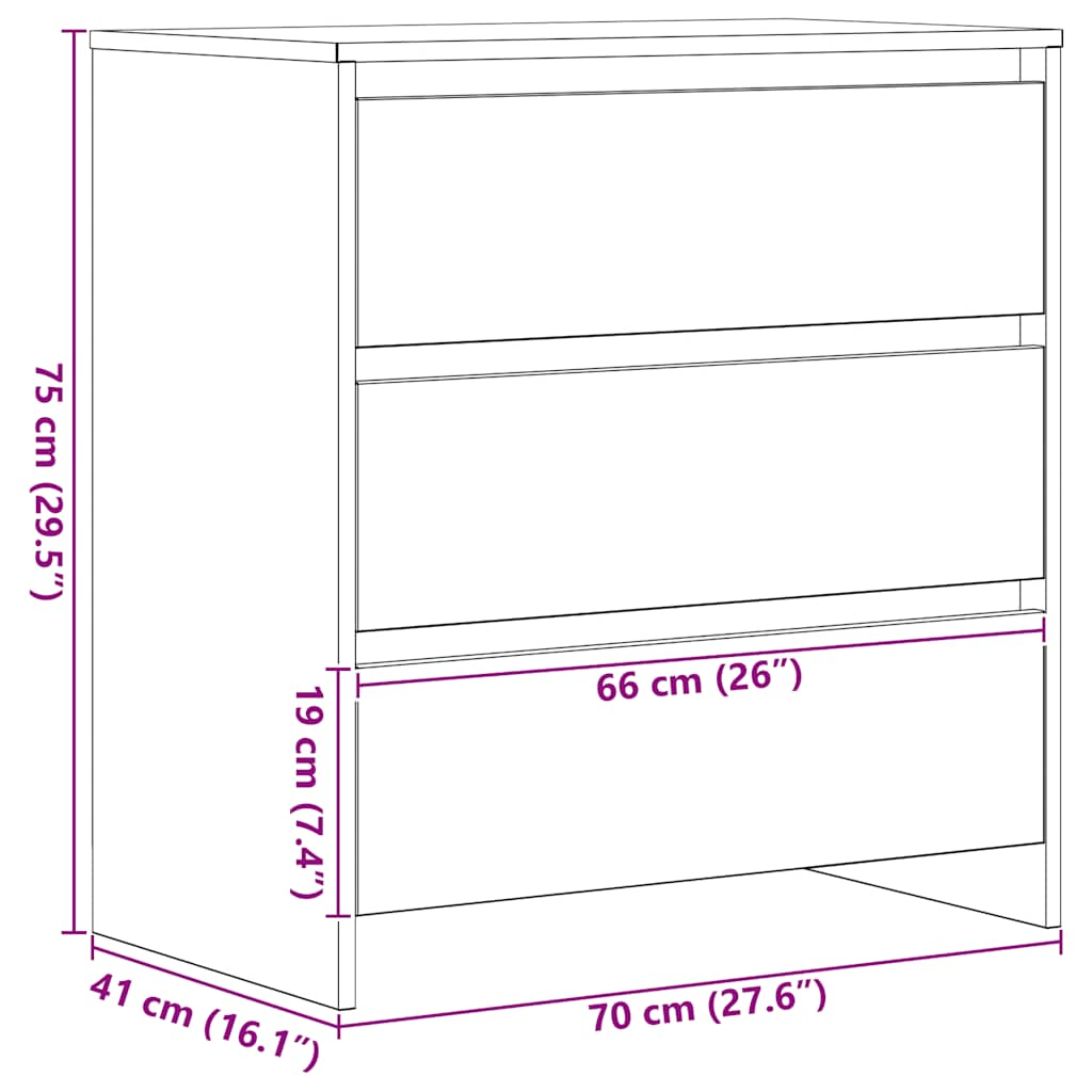 Sideboard, black oak, 70x41x75cm, processed wood