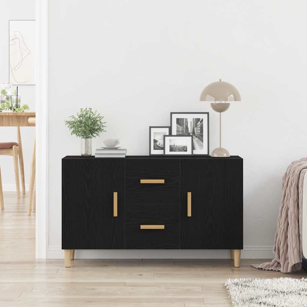 Sideboard Black Oak 100x36x60 cm processed wood