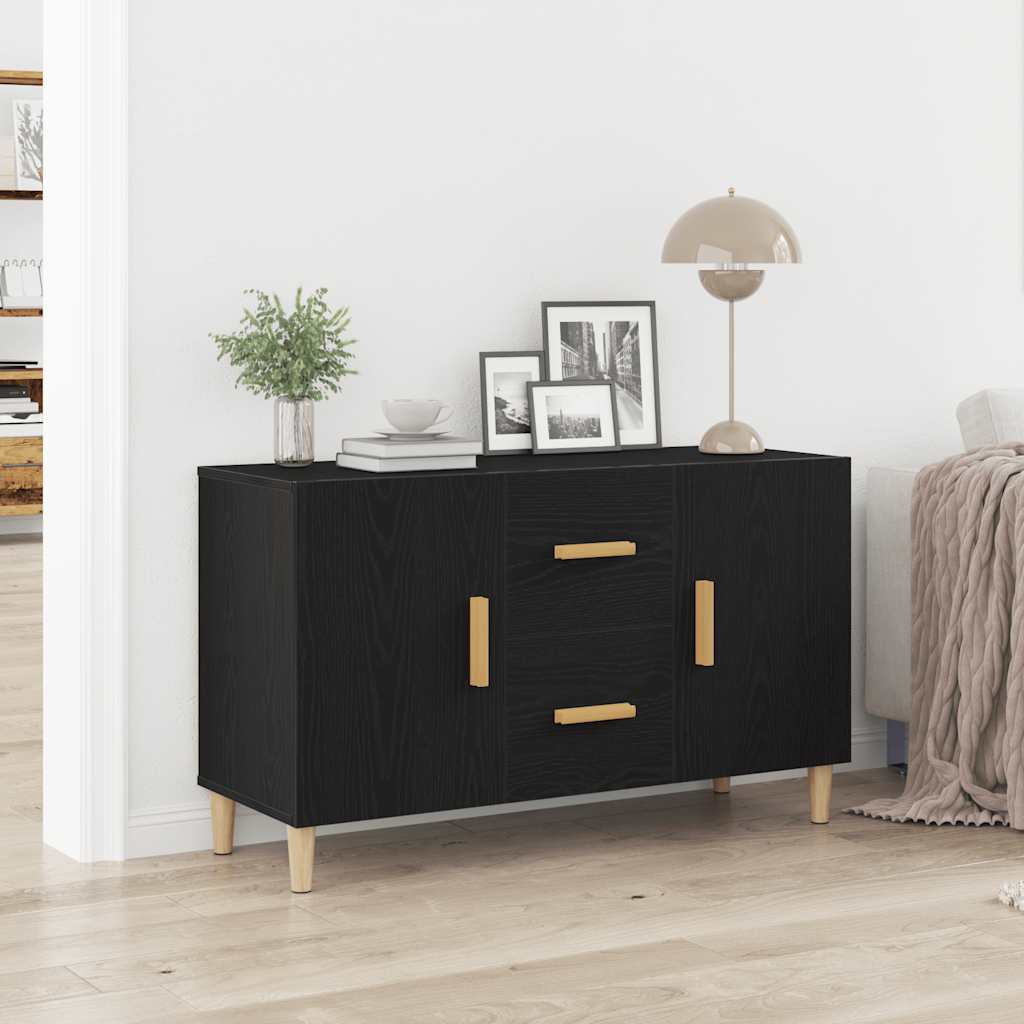 Sideboard Black Oak 100x36x60 cm processed wood