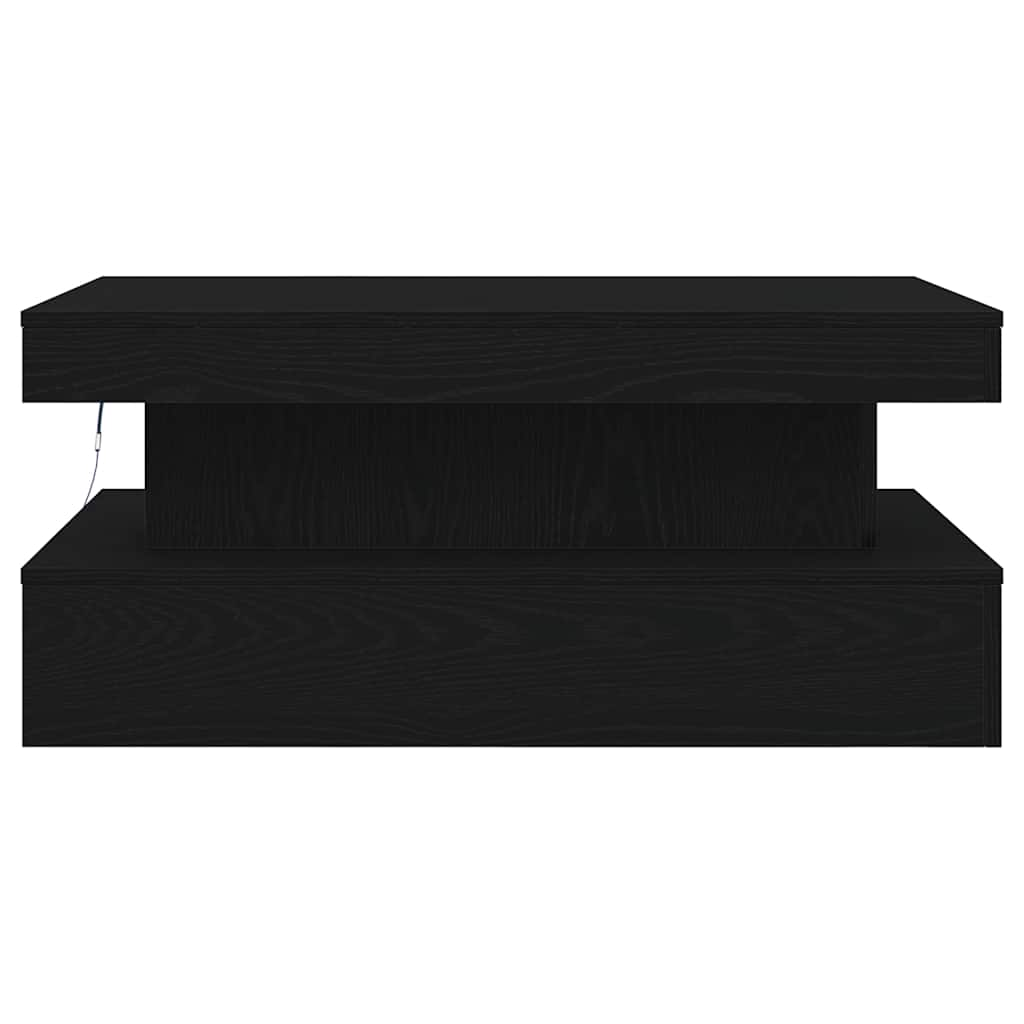 Coffee table with LED lights Black oak 90x50x40 cm