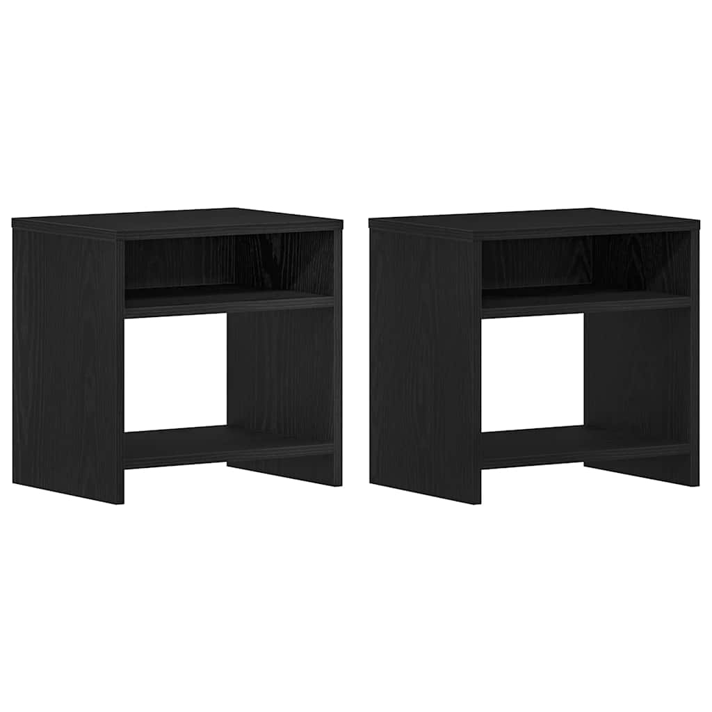 Bedside tables 2 pcs black oak 40x30x40 cm laminated wood