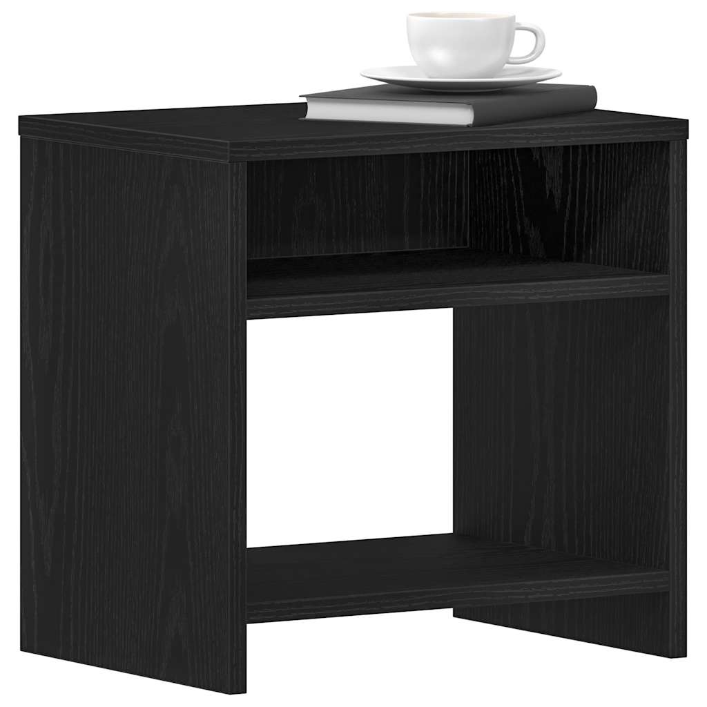 Bedside tables 2 pcs black oak 40x30x40 cm laminated wood