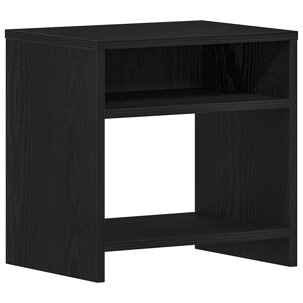 Bedside tables 2 pcs black oak 40x30x40 cm laminated wood