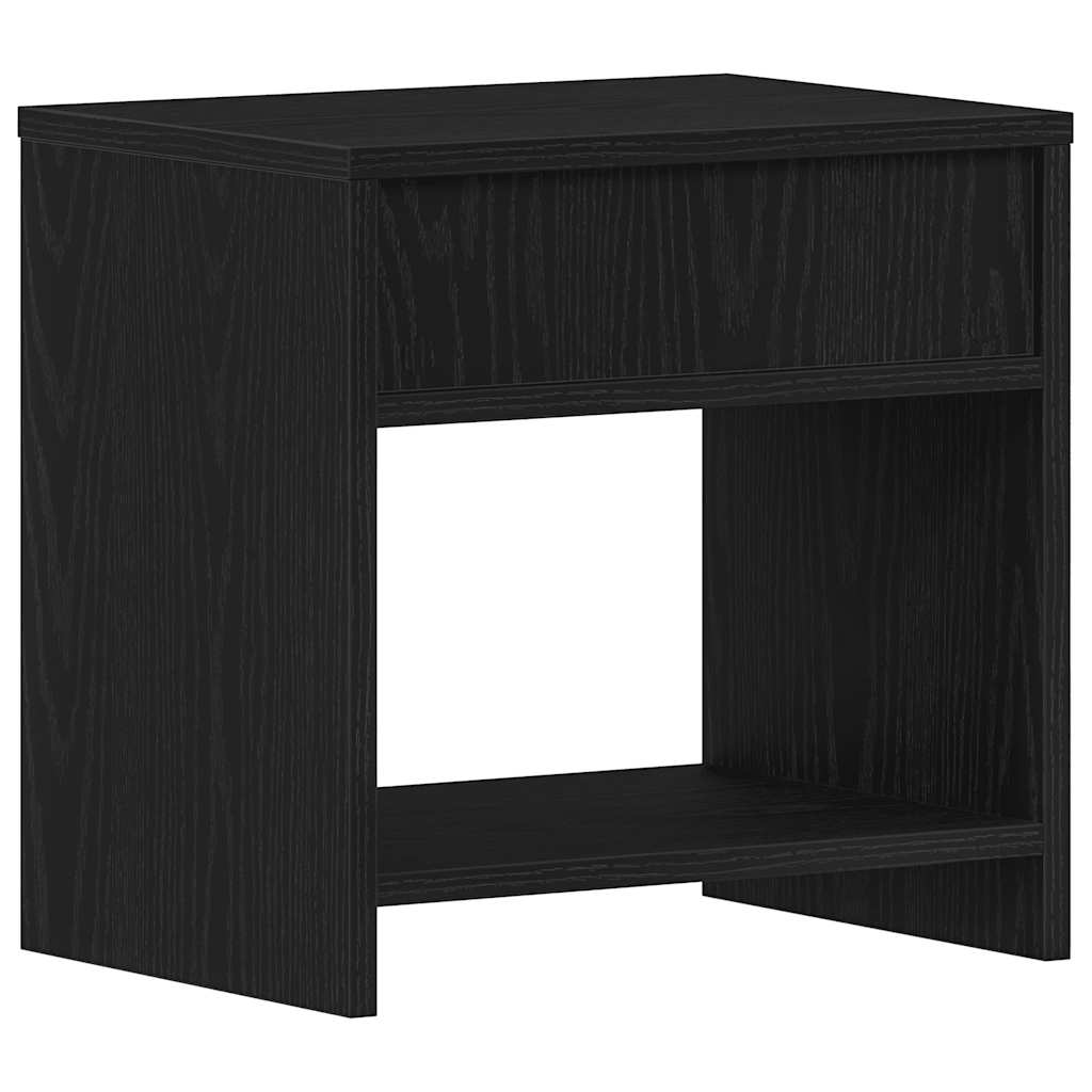 Bedside tables 2 pcs black oak 40x30x40 cm laminated wood