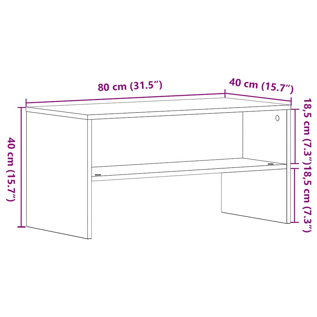 TV Cabinet Black Oak 80x40x40 cm Processed Wood