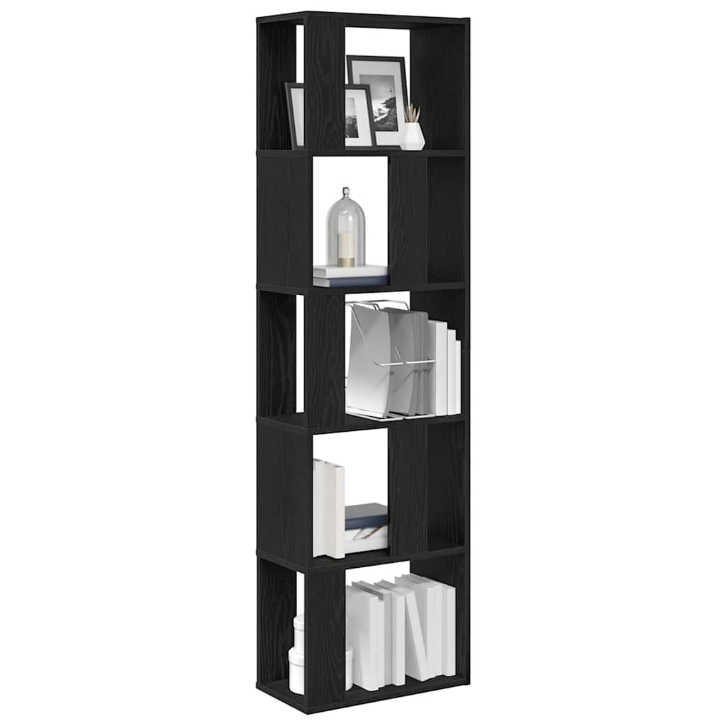 Bookcase/Room Divider Black Oak Engineered Wood