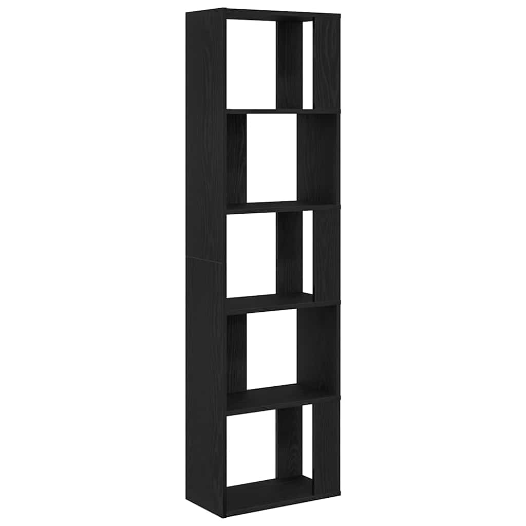 Bookcase/Room Divider Black Oak Engineered Wood