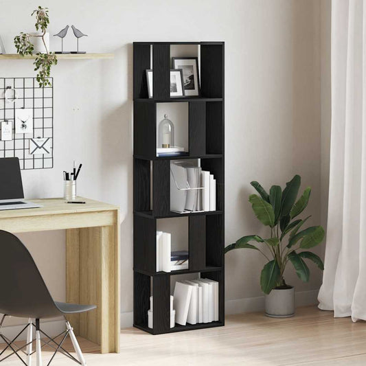 Bookcase/Room Divider Black Oak Engineered Wood