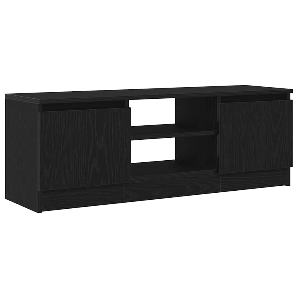 TV Cabinet Black Oak 102x30x36 cm Processed Wood