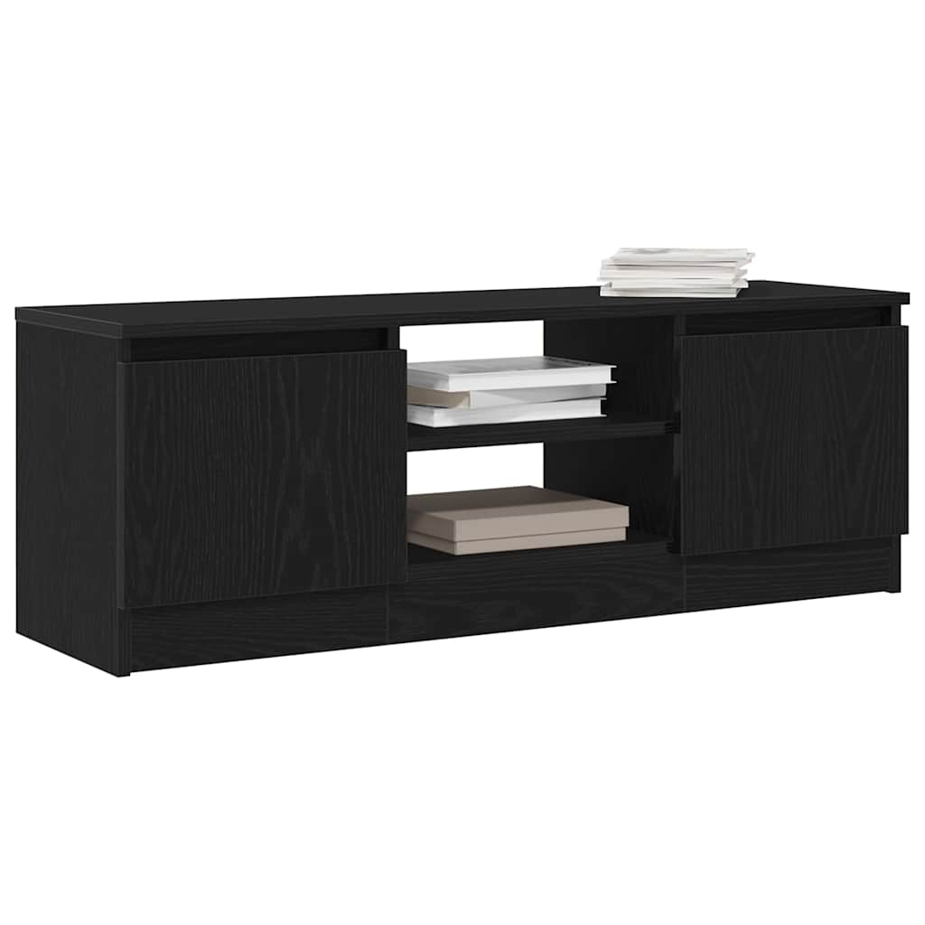 TV Cabinet Black Oak 102x30x36 cm Processed Wood