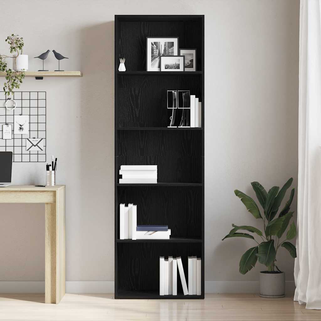 Bibliotecă Stejar negru 60x30x189 cm Lemn prelucrat