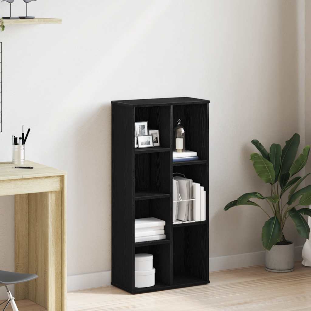 Bookcase, black oak, 50x25x104 cm, engineered wood