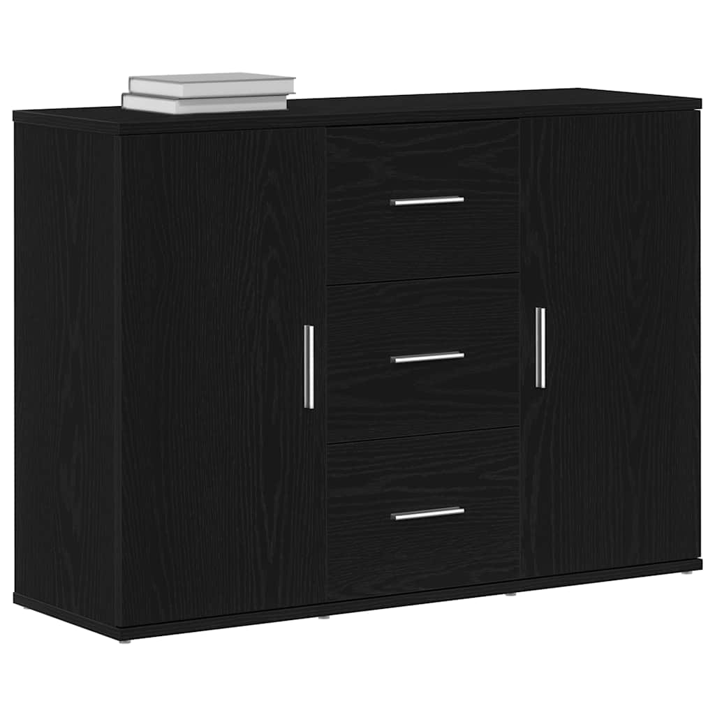 Sideboard Black Oak 91x29.5x65 cm Processed wood