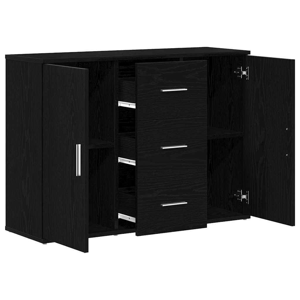 Sideboard Black Oak 91x29.5x65 cm Processed wood