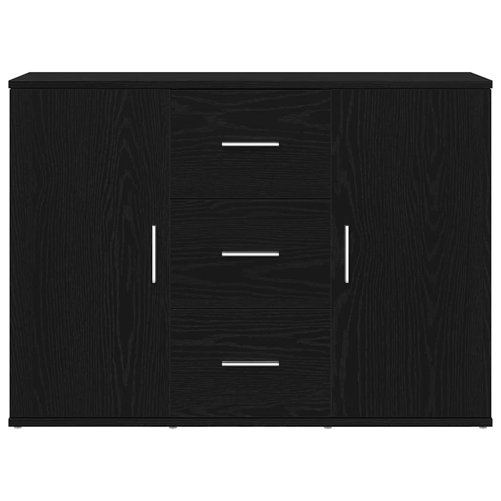 Sideboard Black Oak 91x29.5x65 cm Processed wood