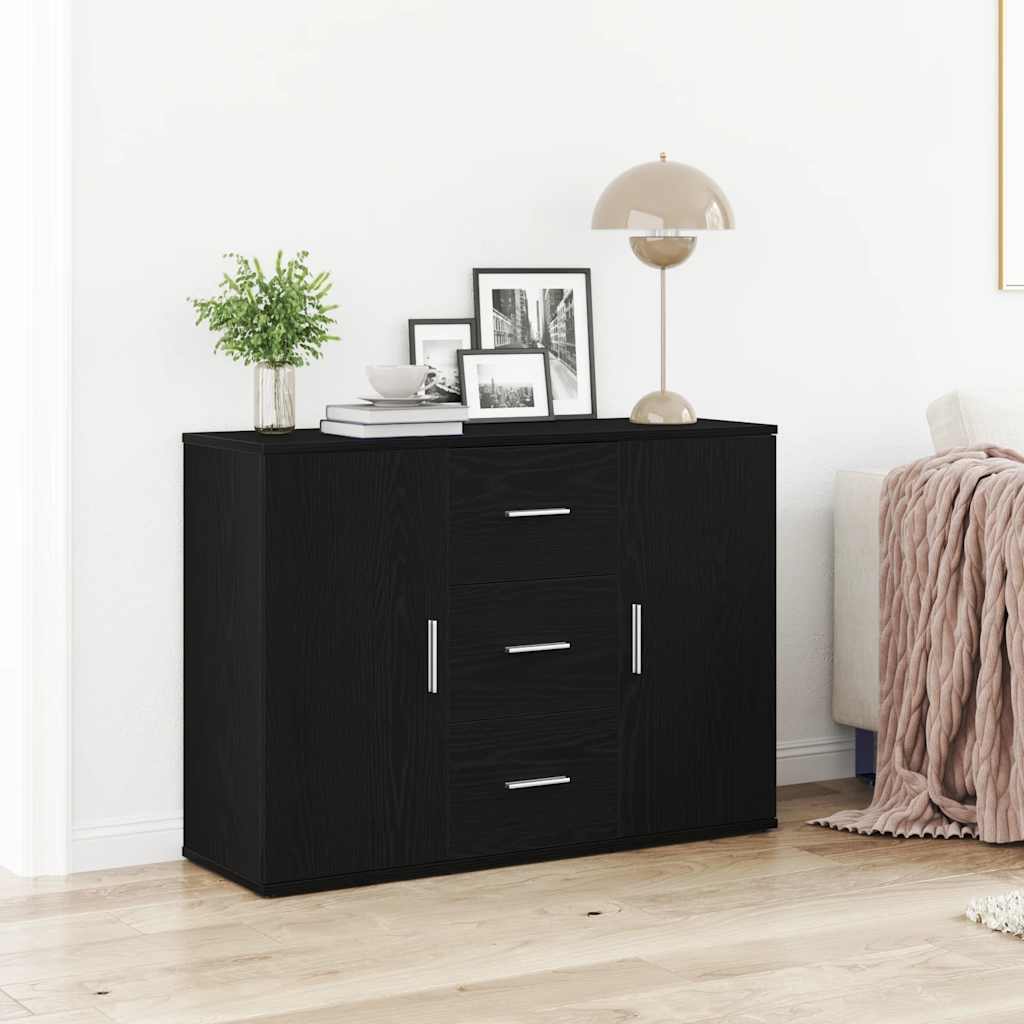 Sideboard Black Oak 91x29.5x65 cm Processed wood