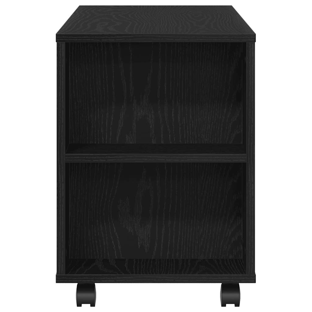 TV cabinet with wheels black oak 102x34.5x43 cm processed wood