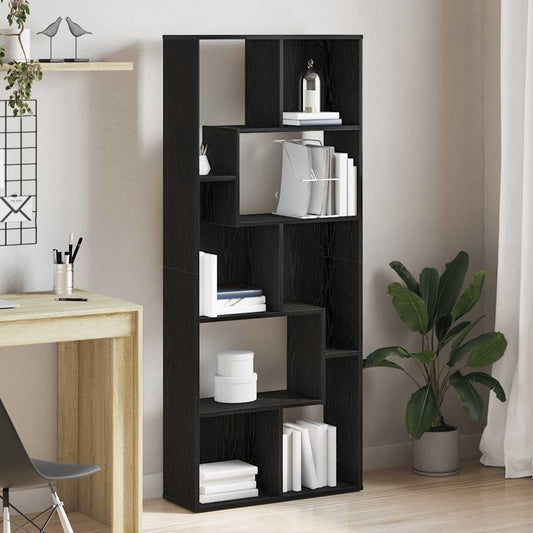 Bookcase, black oak, 67x24x161 cm, engineered wood