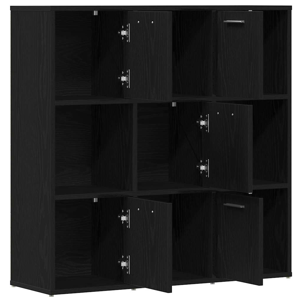 Bookcase, black oak, 90x28x90 cm, processed wood