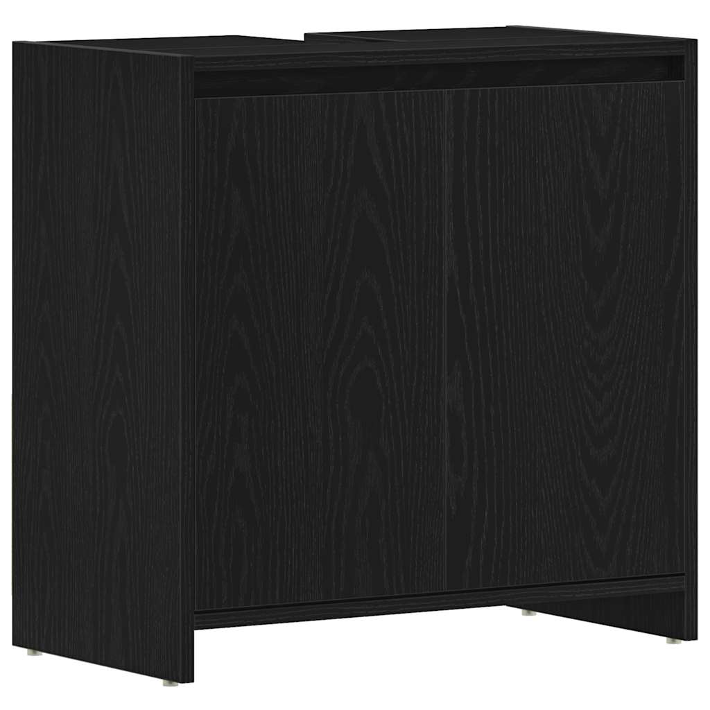 Black oak bathroom cabinet 60x33x60 cm processed wood