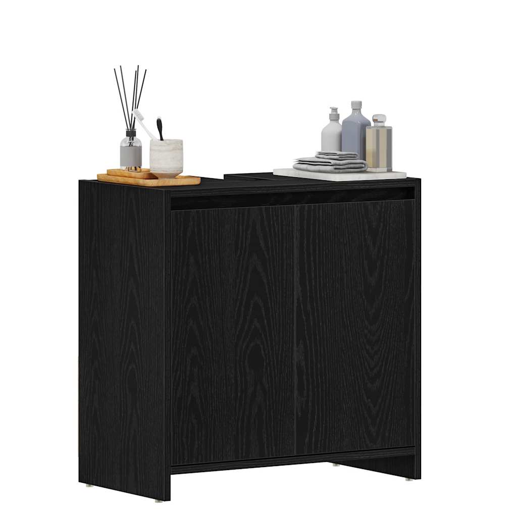 Black oak bathroom cabinet 60x33x60 cm processed wood