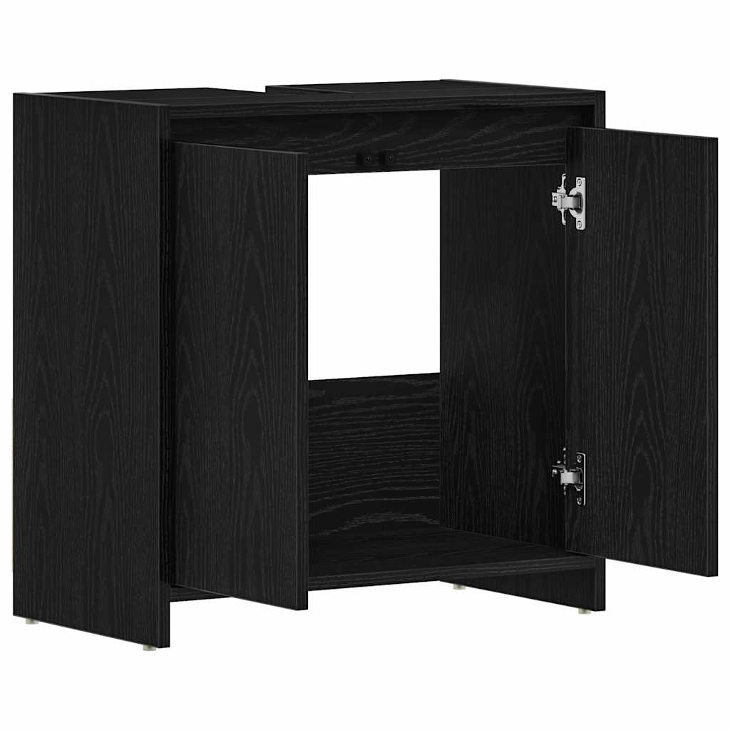 Dulap de baie stejar negru 60x33x60 cm lemn prelucrat