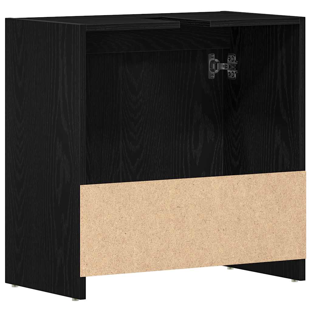 Dulap de baie stejar negru 60x33x60 cm lemn prelucrat