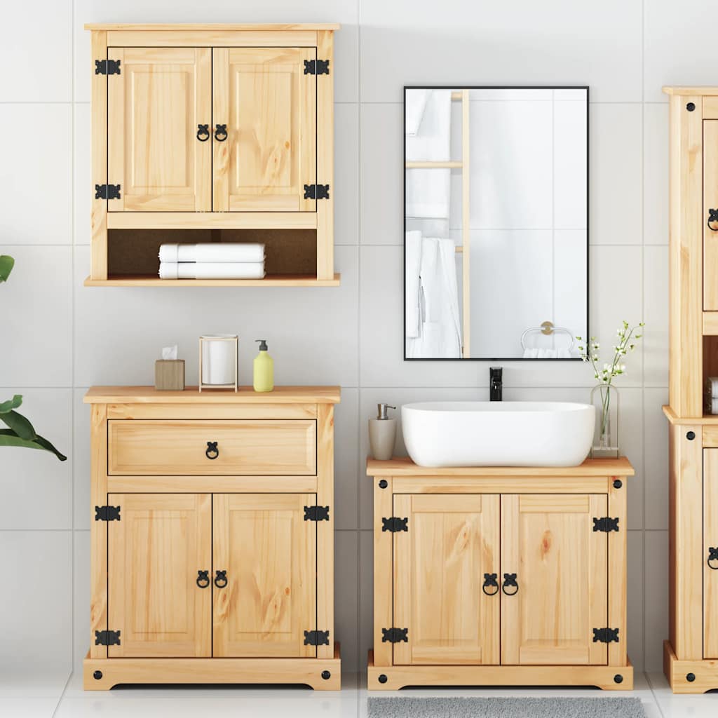 "Corona" bathroom furniture set, 3 pieces, solid pine wood