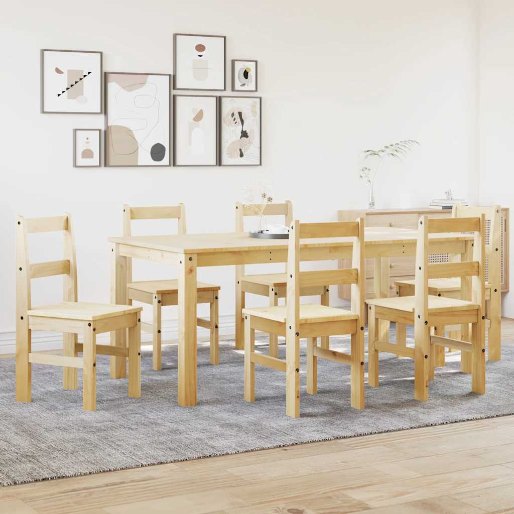 7-piece "Panama" solid pine wood dining set