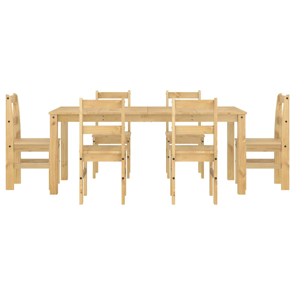 7-piece "Panama" solid pine wood dining set