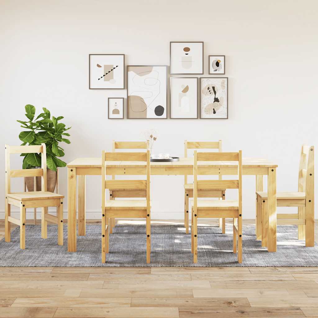 7-piece "Panama" solid pine wood dining set