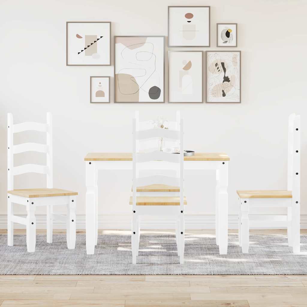 Panama 5-piece dining set in solid white pine wood