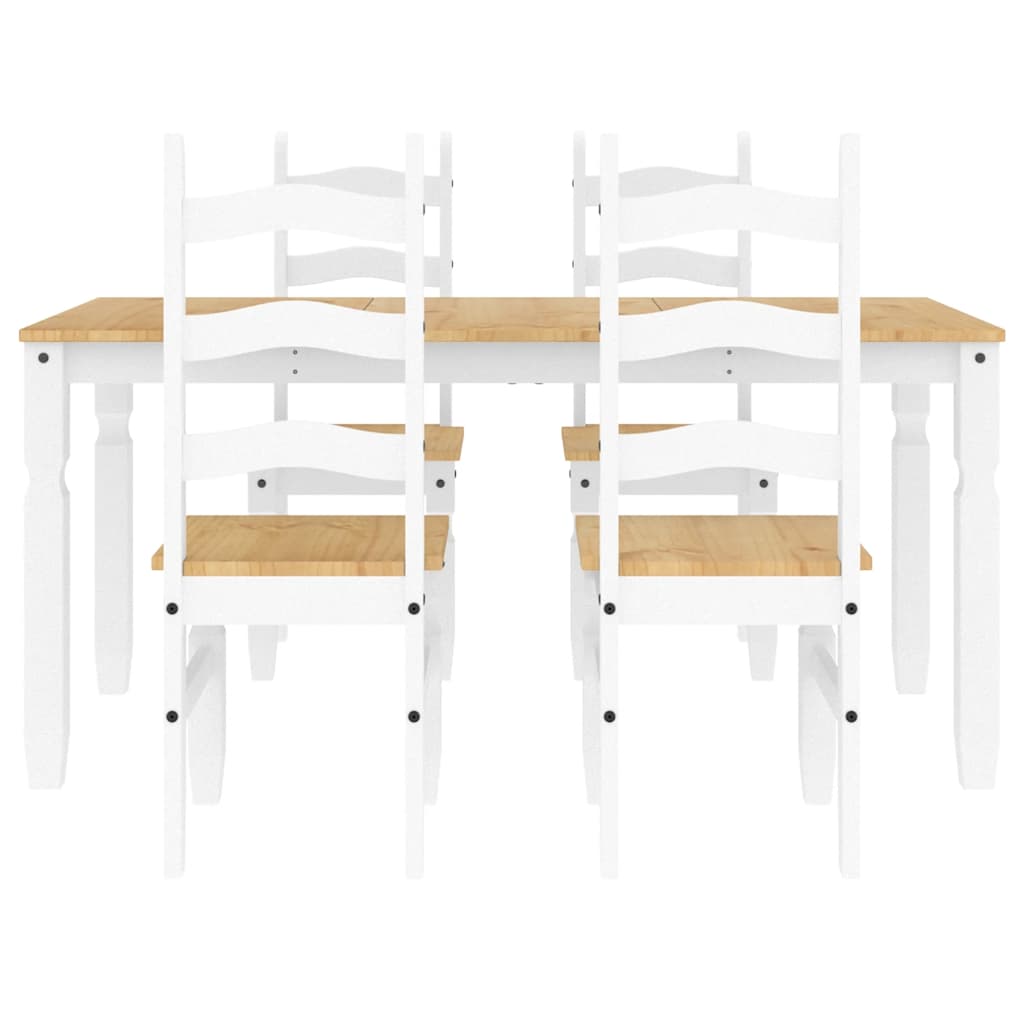 Panama 5-piece dining set in solid white pine wood