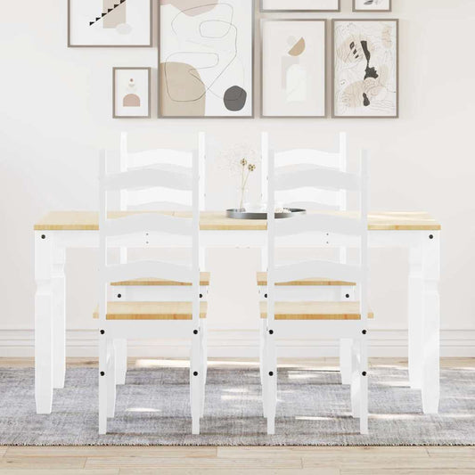 Panama 5-piece dining set in solid white pine wood