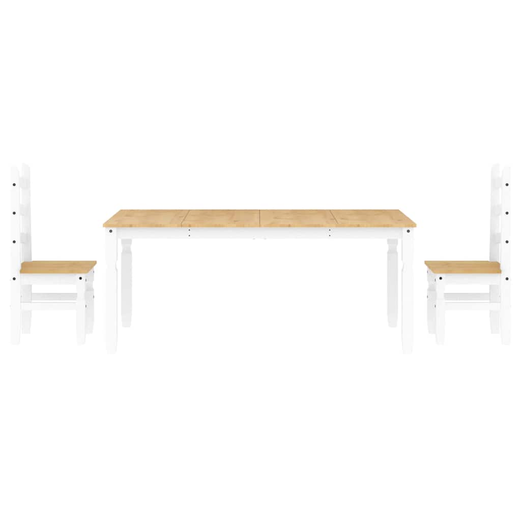 Panama 3-piece dining set in solid white pine wood