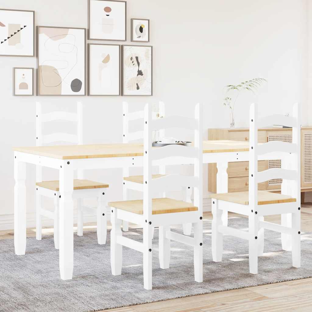 Panama 5-piece dining set in solid white pine wood