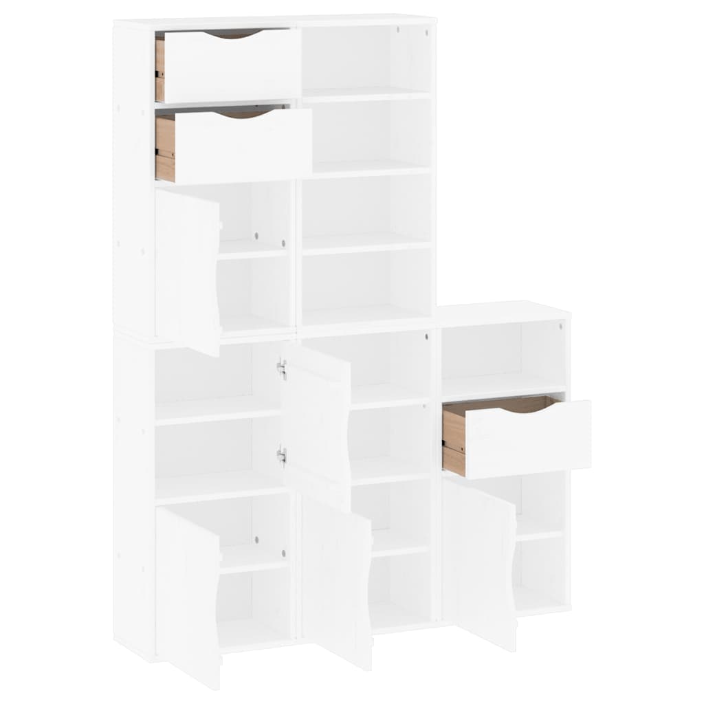 Side cabinets 5 pcs ODDA white 40x24x79 cm solid pine wood