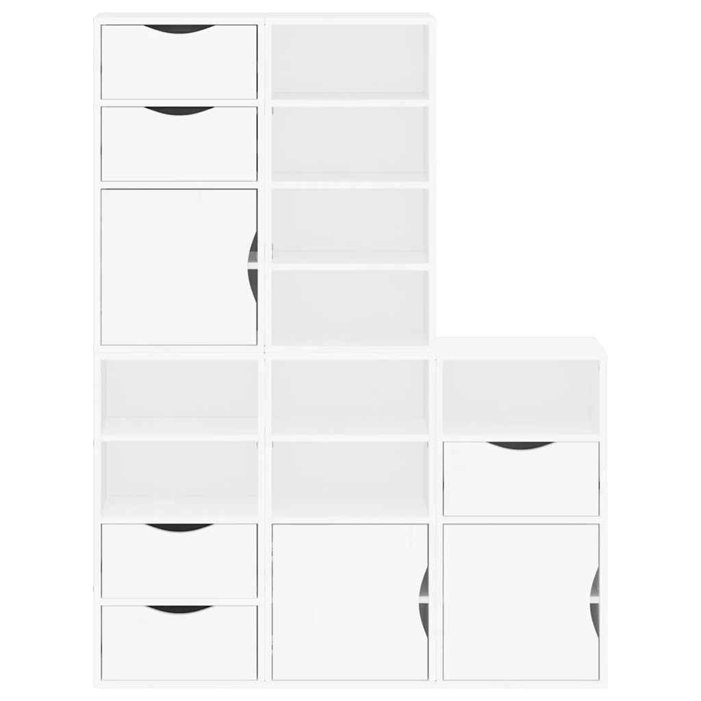 Side cabinets 5 pcs ODDA white 40x24x79 cm solid pine wood