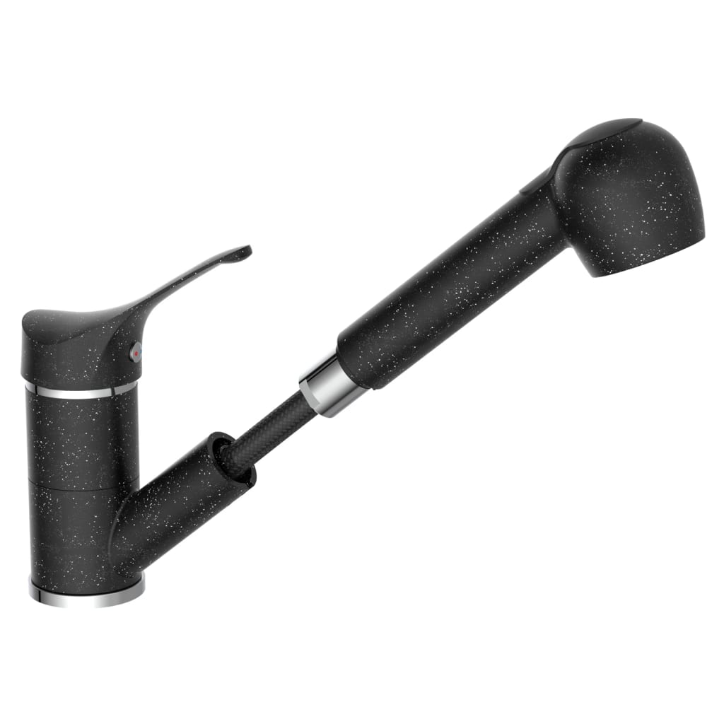 "GRANIT" black-chrome pull-out sink mixer/sprayer