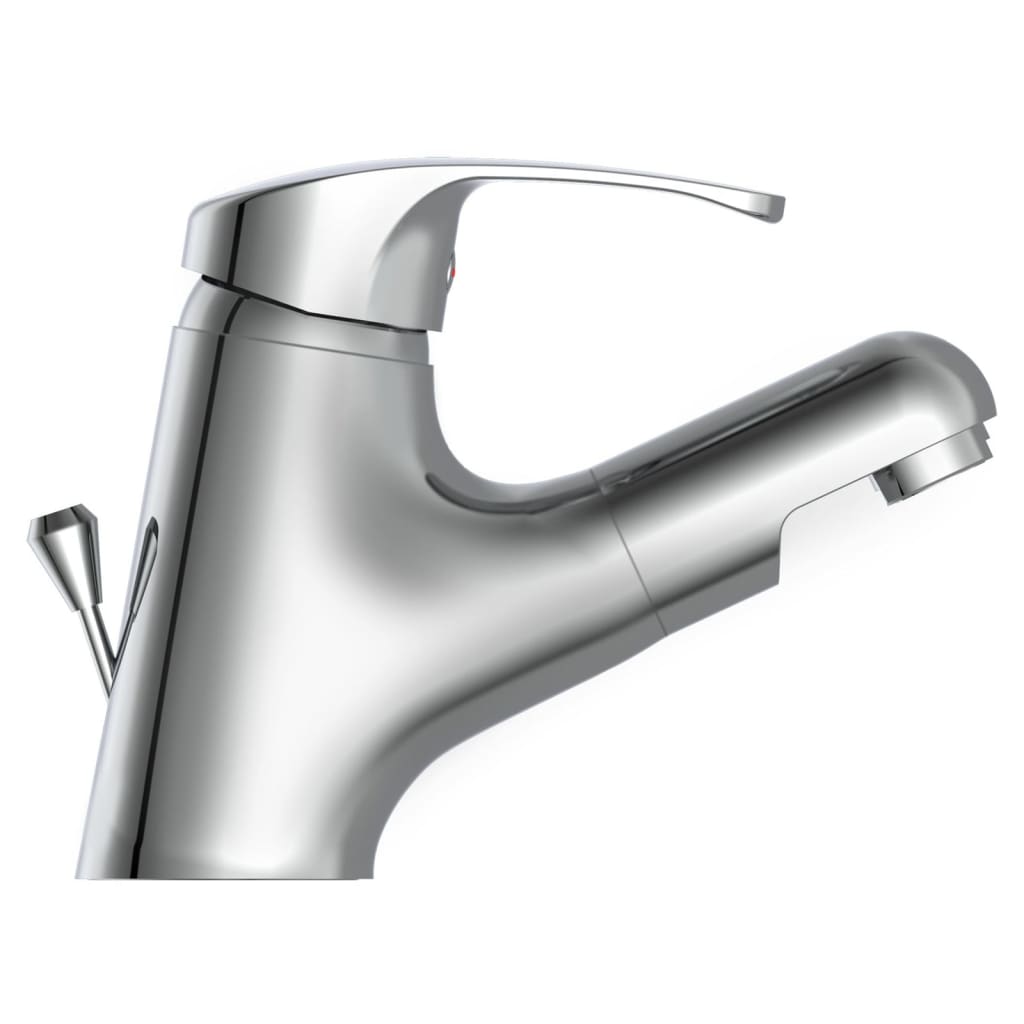 VICO washbasin mixer with extendable sprayer, chrome