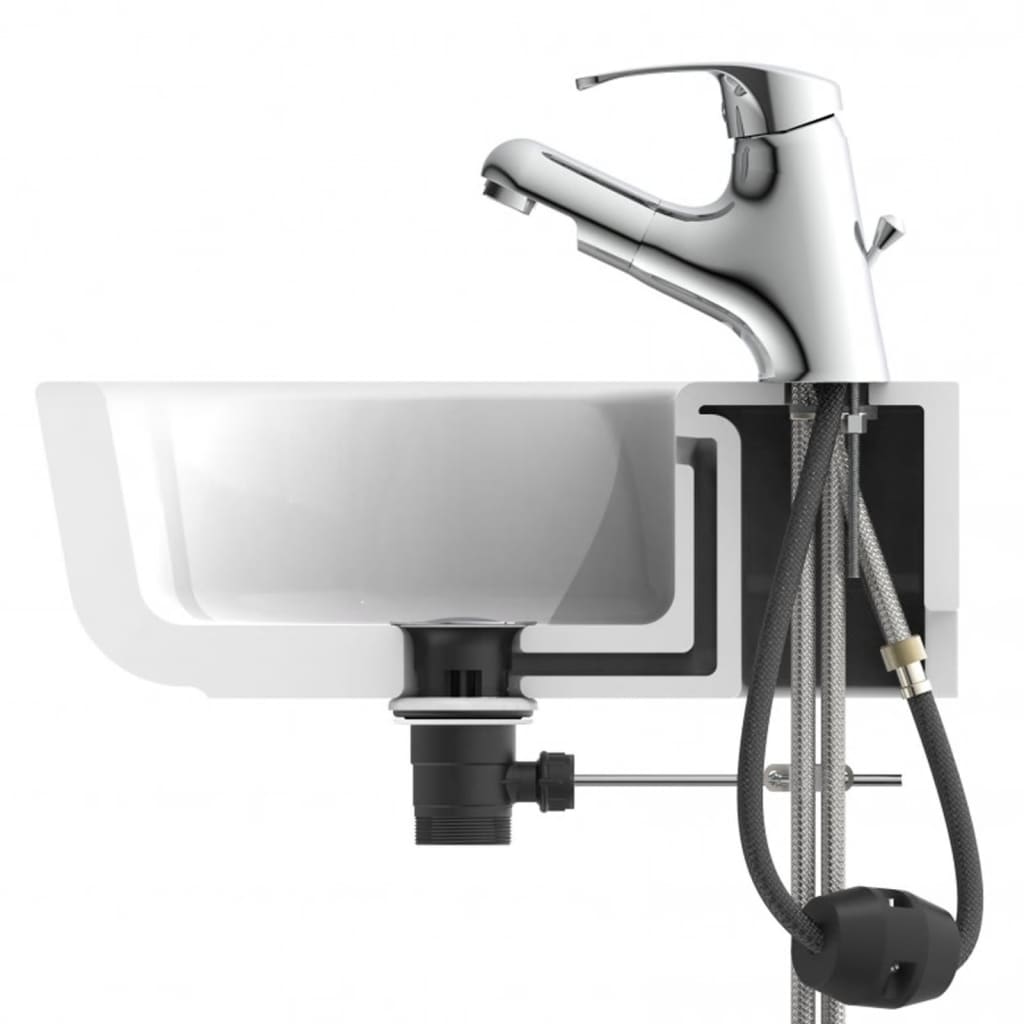 VICO washbasin mixer with extendable sprayer, chrome