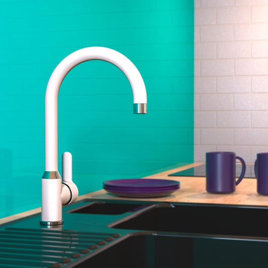 DIZIANI kitchen faucet, white chrome